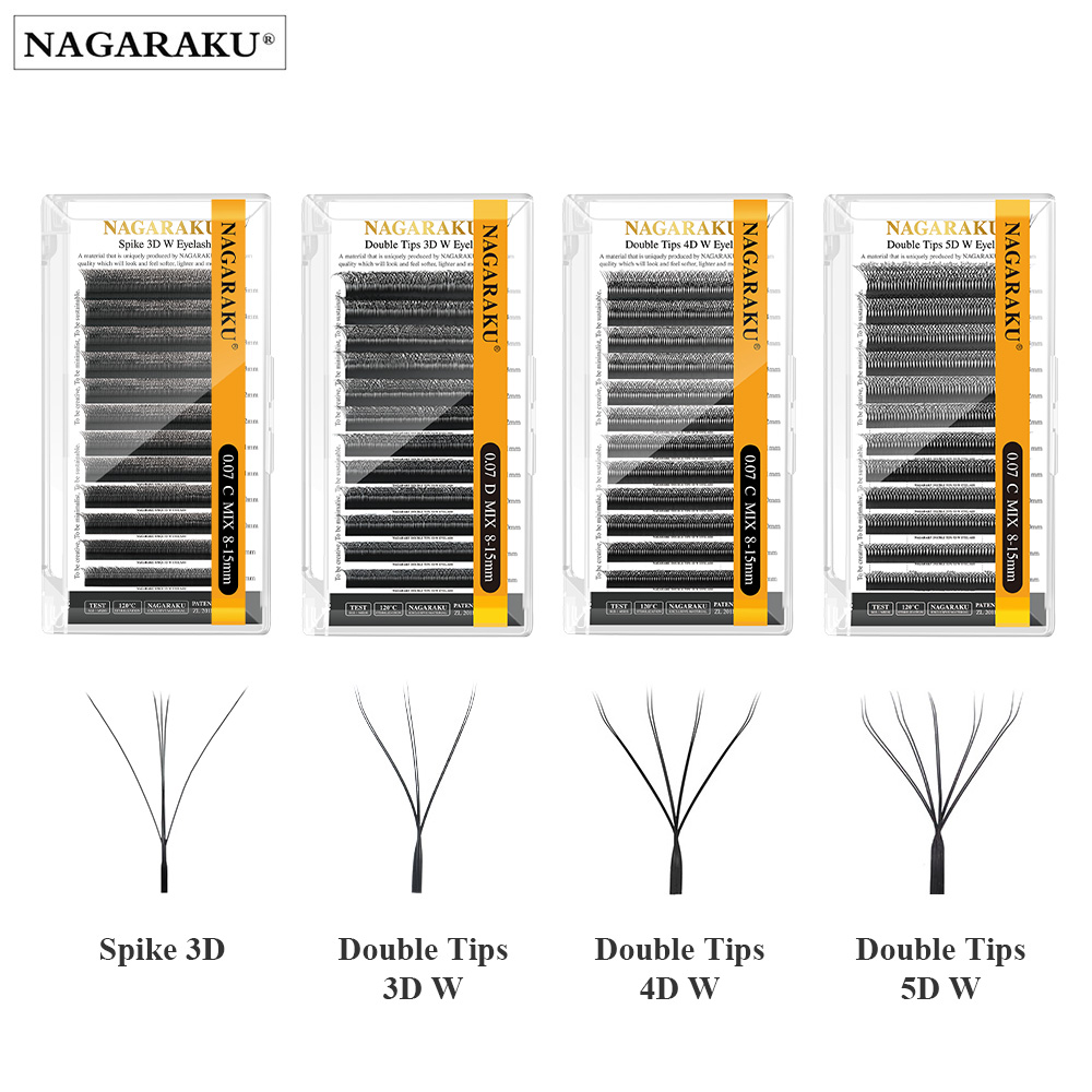 NAGARAKU Çift Uç 3D-5D W Spike Kirpik